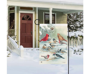 Garden Flag - Winter Bird Feeding