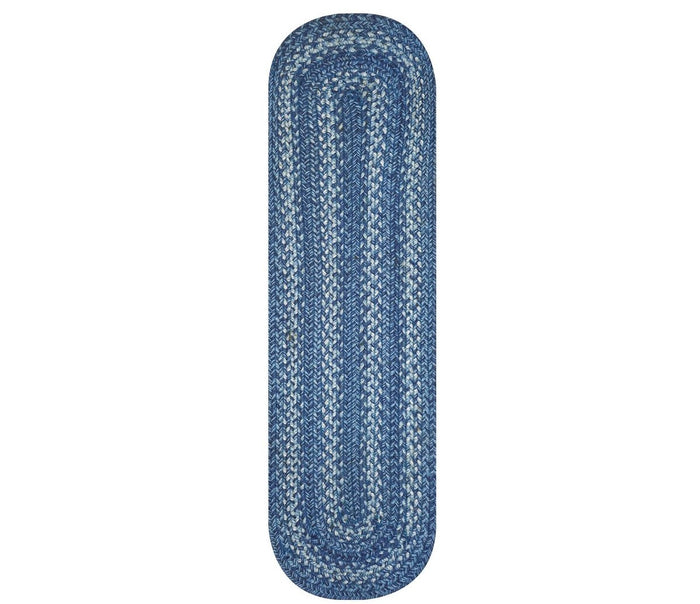 Braided Table Runner or Stair Tread HS 8x28 - Denim