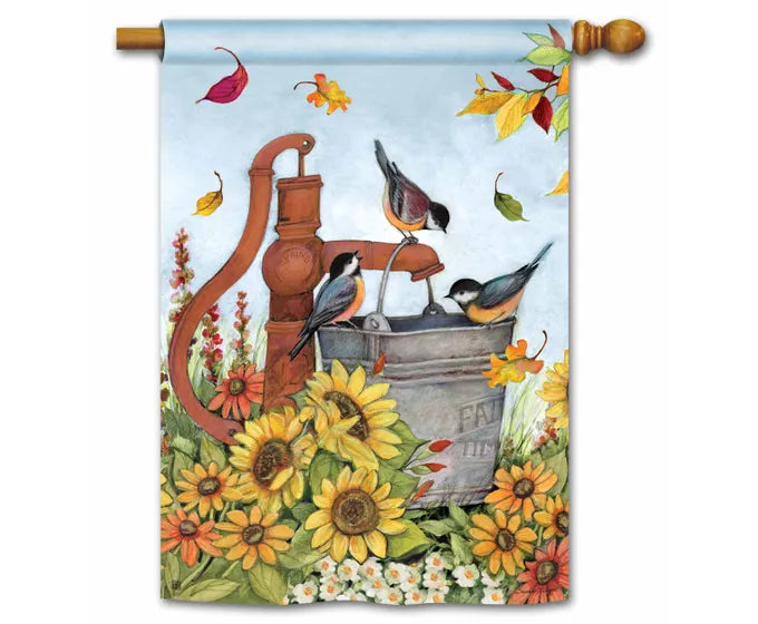 Standard Flag -  Water Bucket Birds
